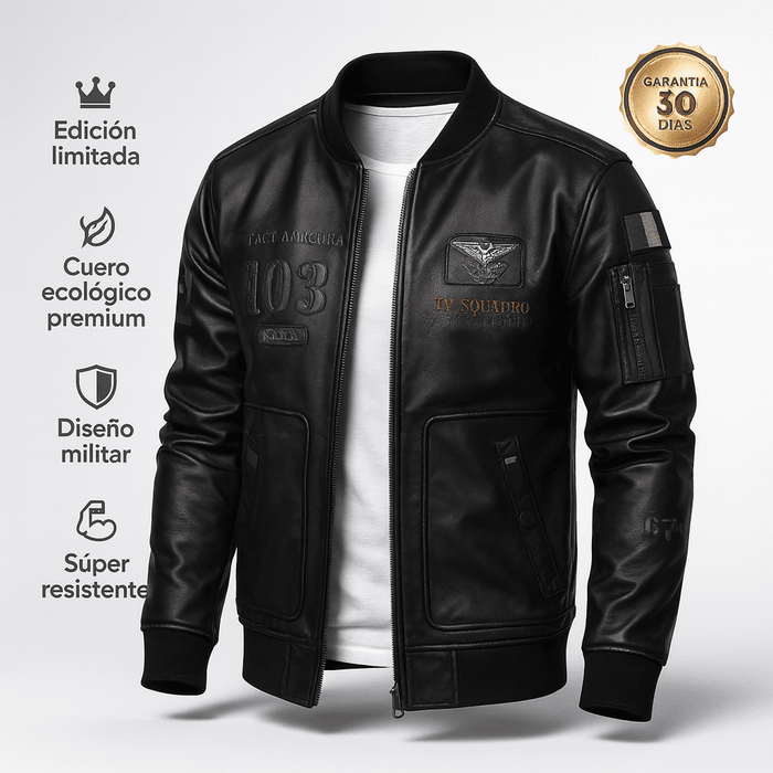 Chaqueta BERLIN cuero PREMIUM + Chanclas de REGALO 🎁