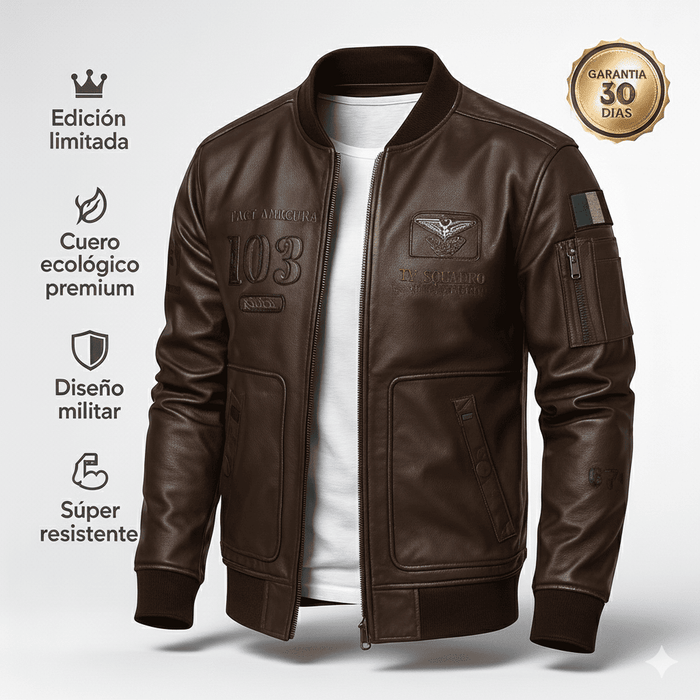 Chaqueta BERLIN cuero PREMIUM + Chanclas de REGALO 🎁